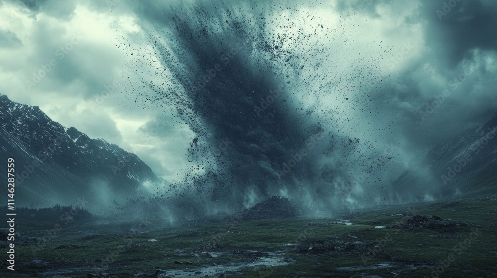 Poster A large explosion has occurred in a field