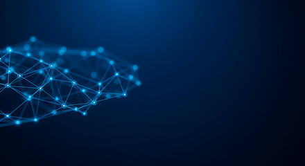 Abstract Blue Network Connection Background Technology Digital Data Internet Communication Global