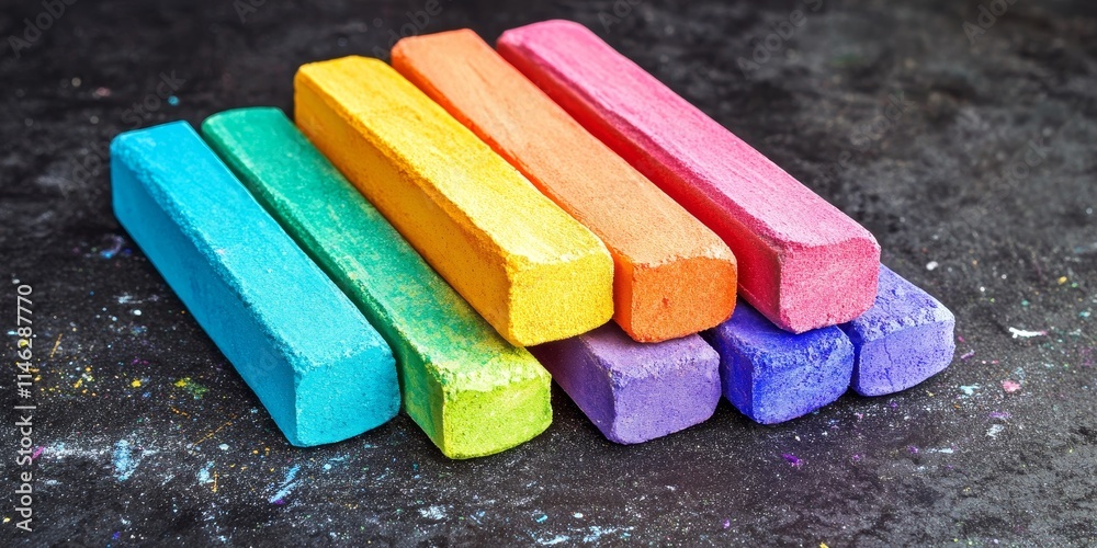 Aufkleber Vibrant chalk designed for artists and students, perfect for creating colorful artwork. This colorful chalk enhances creativity and is ideal for both learning and artistic expression.