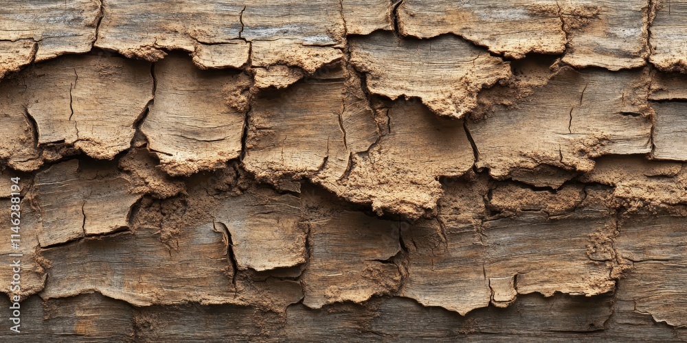 Poster tree bark textures on a wooden background, showcasing the intricate details of tree surfaces. this c
