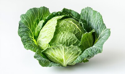 Obraz premium A head of cabbage with green leaves