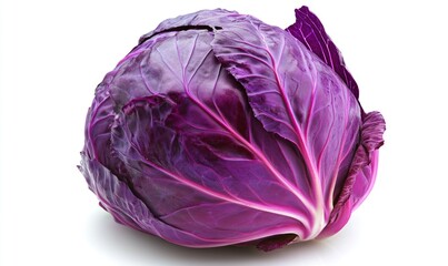 Fototapeta premium A purple cabbage is sitting on a white background