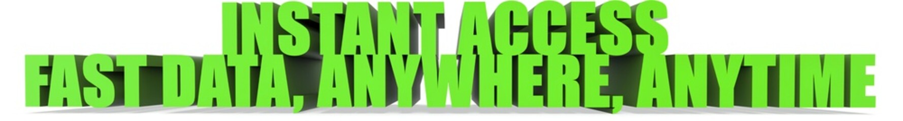 Instant Access Fast Data  Anywhere  Anytime, 3d text