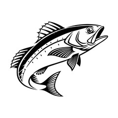 Atlantic Croaker Fish Vector Art and Illustration