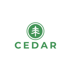 Cedar pine tree logo nature organic environment icon symbol illustration