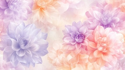 Pastel Dahlias Bloom Softly in Delicate Hues