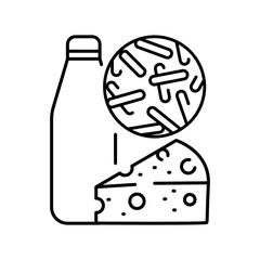 Cultured dairy products black line icon.