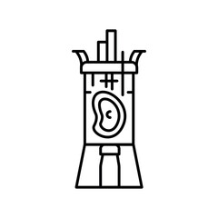 Microbiological fermentation black line icon.