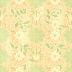 Floral Delight: A delicate and intricate pattern of pastel blossoms and swirling foliage in soft, warm tones. Perfect for adding a touch of elegance to any project. 