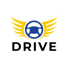 Steering wheel logo. Automobile steer wheel illustration on white background