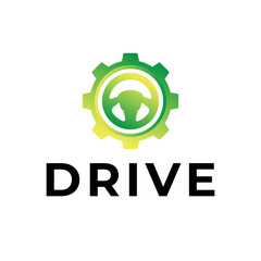 Steering wheel logo. Automobile steer wheel illustration on white background