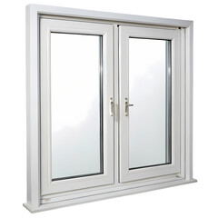 Gray plastic euro window on isolated background