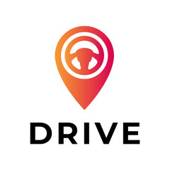 Steering wheel logo. Automobile steer wheel illustration on white background