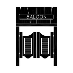 Wild West elements in modern decoration style. Western-themed vector illustration. Monochrome style.