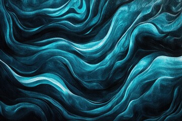 Abstract teal waves flowing in a mesmerizing pattern, creating a dynamic and artistic visual.