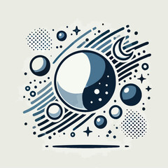 graphic sphere with distorted target pattern in black and white