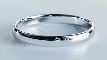 Sleek Silver Wedding Band 3D Render