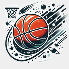 illustration of basketball, vector art