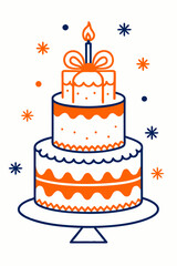 birthday cake with candles