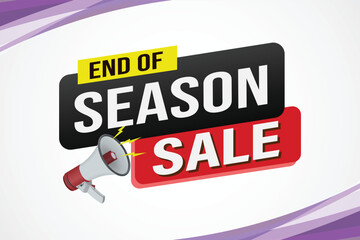 Season sale word mega phone concept vector illustration and 3d style, landing page, template, ui, web, mobile app, poster, banner, flyer, background, gift card, coupon, label, wallpaper

