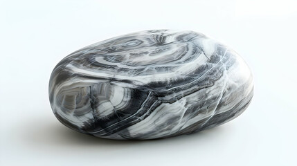 Abstract 3D Render of a Gray and White Marble Stone
