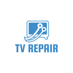 TV Repair Logo. TV Service Logo Template Design Vector