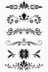 set of black and white ornament