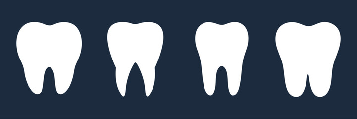 Tooth icon set in different style. Dentistry symbol. Clean tooth symbol.  healthy tooth icon. Teeth logo icon. Dental icons. Healthy glowing tooth icon set. Tooth Icon, Cleaning, and whitening teeth. 