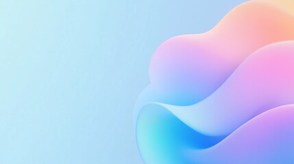 Soft pastel gradient waves on light blue background