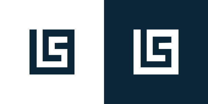 Abstract logo of letters L and S, abstract logo of letters L and S in rectangular shape