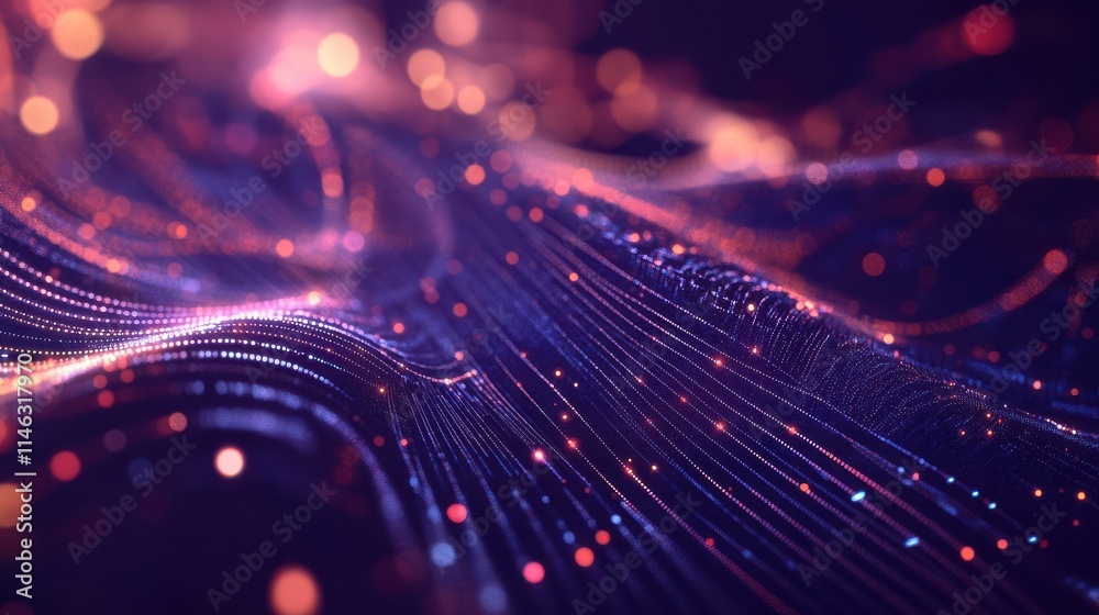 Poster big data flow technology and science vector background, tech abstraction with lines electronics and 