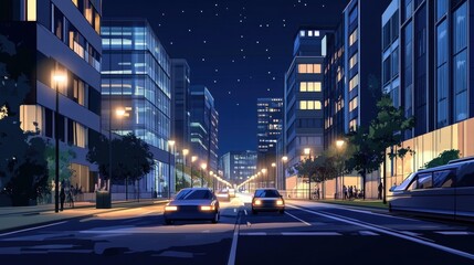 night city street scene