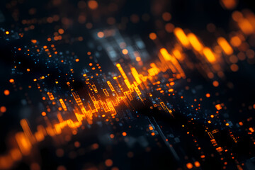 create a dark background, elements representing trading on the stock exchange participate in the background design