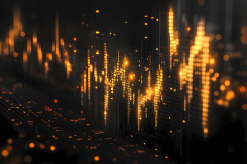 Fototapeta premium create a dark background, elements representing trading on the stock exchange participate in the background design