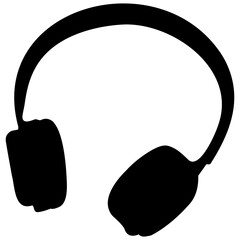 Headphone Silhouette. Vector black headphone icons set.