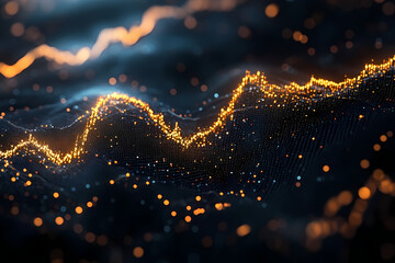 create a dark background, elements representing trading on the stock exchange participate in the background design