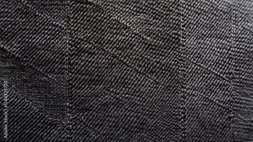 Aufkleber a close-up of a textured black fabric with a geometric pattern.