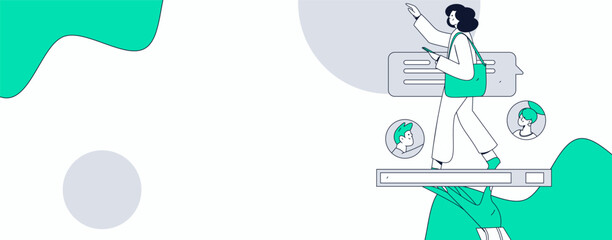 Personnel doing job interview flat vector concept operation hand drawn illustration
