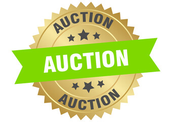 AUCTION label, sign, seal