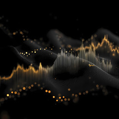 create a dark background, elements representing trading on the stock exchange participate in the background design