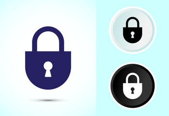 Lock icon design illustration. Security sign symbol, padlock icon