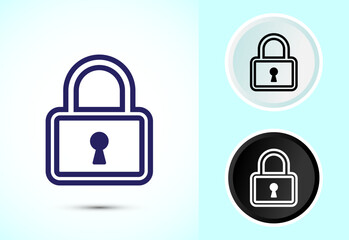 Lock icon design illustration. Security sign symbol, padlock icon