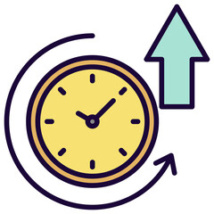 Uptime Outline Color Icon