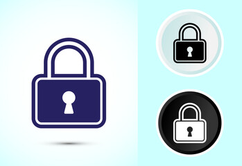 Lock icon design illustration. Security sign symbol, padlock icon