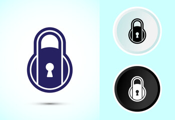 Lock icon design illustration. Security sign symbol, padlock icon