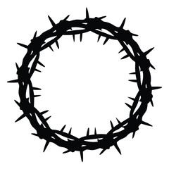 Crown of thorns silhouette illustration isolated on a white background