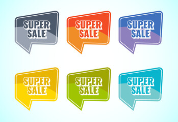 Super sale banner, sticker for business, marketing and advertising