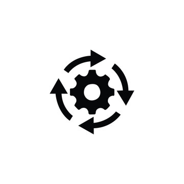 Workflow process icon on white background. Silhouette of a workflow process on white background.