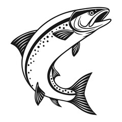 Atlantic Salmon Fish Vector Art  Illustration
