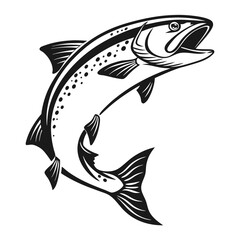Fototapeta premium Atlantic Salmon Fish Vector Art Illustration
